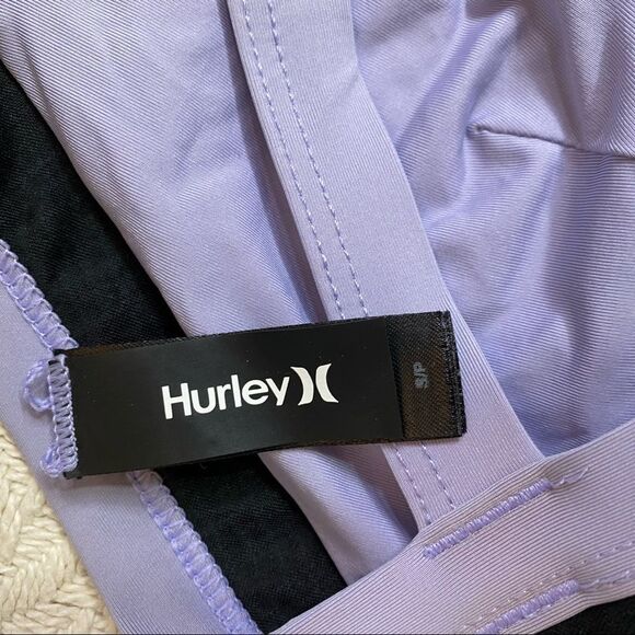 HURLEY Purple and Black Sporty Bikini Top - Size Small - Picture 6 of 6